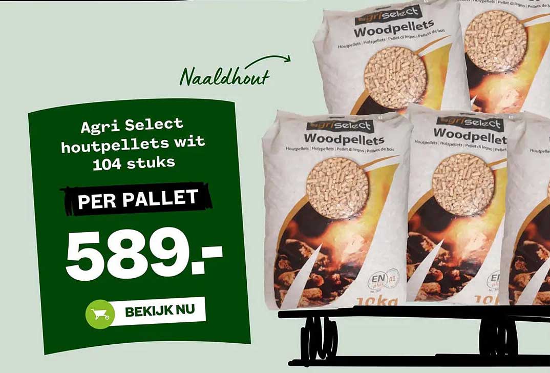 Agri Select houtpellets wit 104 stuks