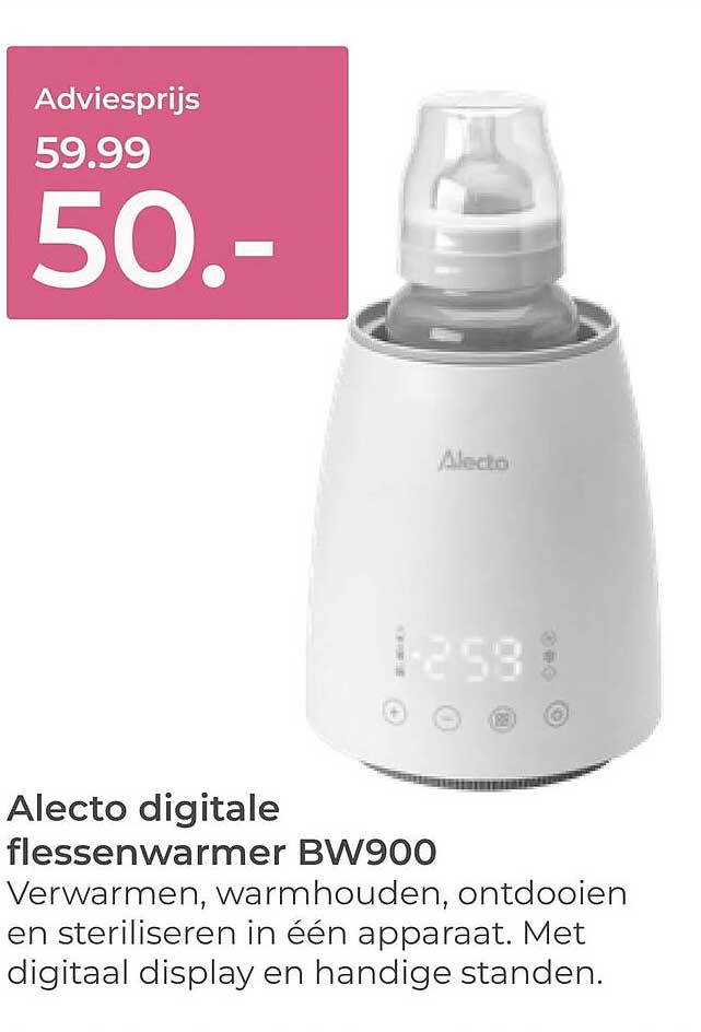 Alecto digitale flessenwarmer BW900