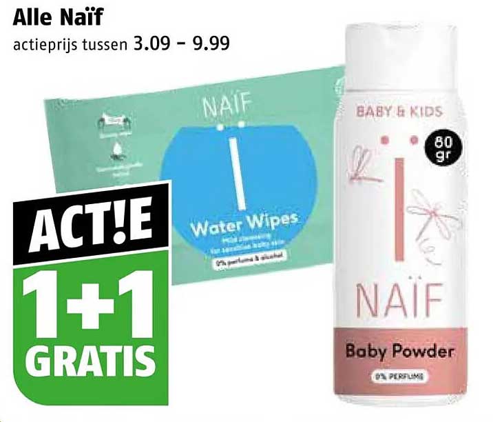 Alle Naïf ACT!E 1+1 GRATIS