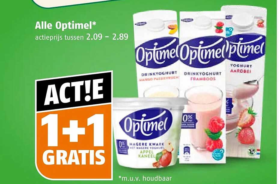Alle Optimel* 1+1 gratis