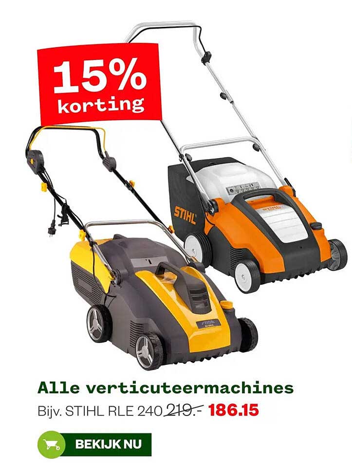 Alle verticuteermachines 15% korting