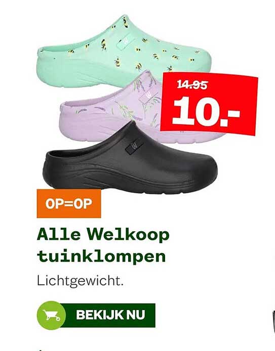 Alle Welkoop tuinklompen OP=OP