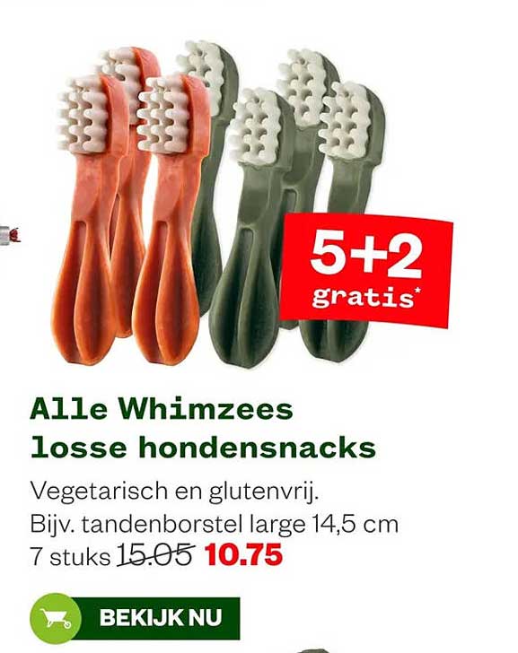 Alle Whimzees losse hondensnacks 5+2 gratis
