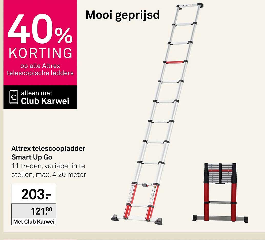 Altrex telescopische ladders 40% KORTING