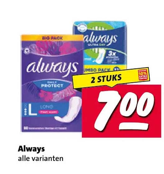 Always alle varianten 2 STUKS