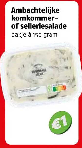 Ambachtelijke komkommer- of seleriesalade bakje à 150 gram