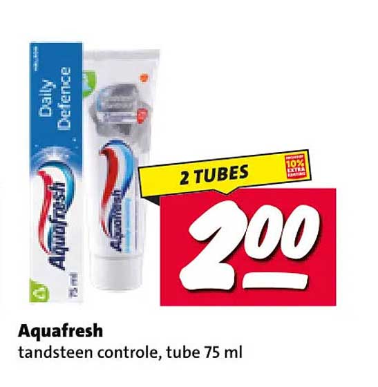 Aquafresh tandsteen controle, tube 75 ml 2 TUBES