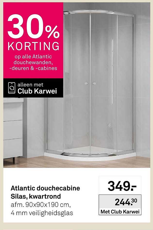 Atlantic douchecabine Silas, kwartrond