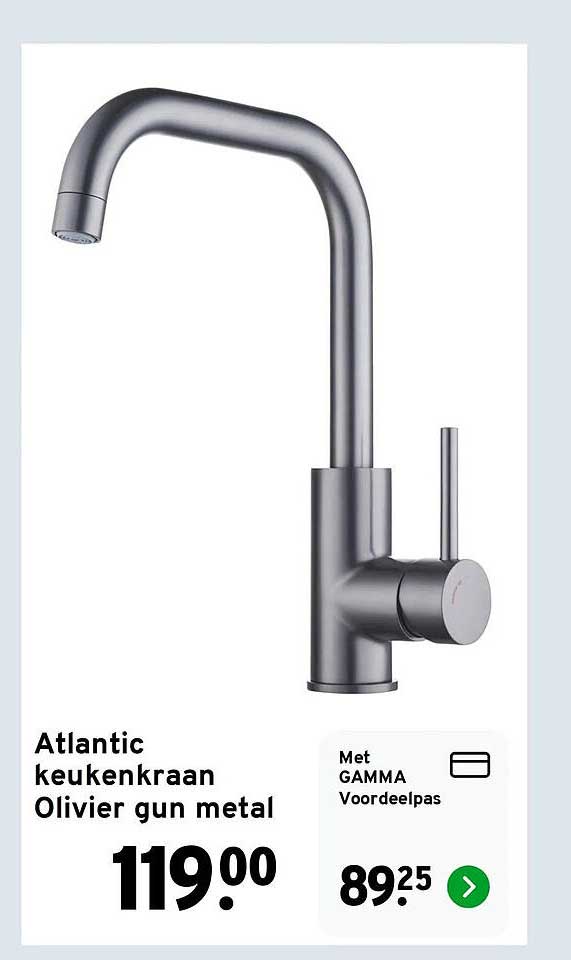 Atlantic keukenkraan Olivier gun metal