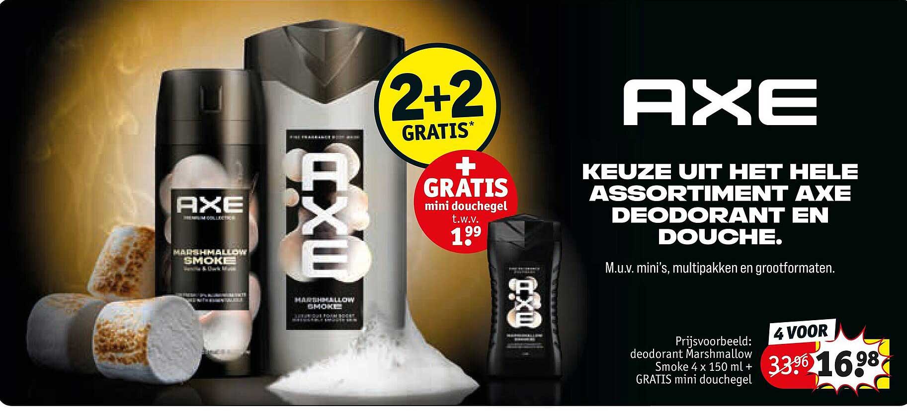 AXE Keuze uit het hele assortiment AXE deodorant en douche 2+2 gratis