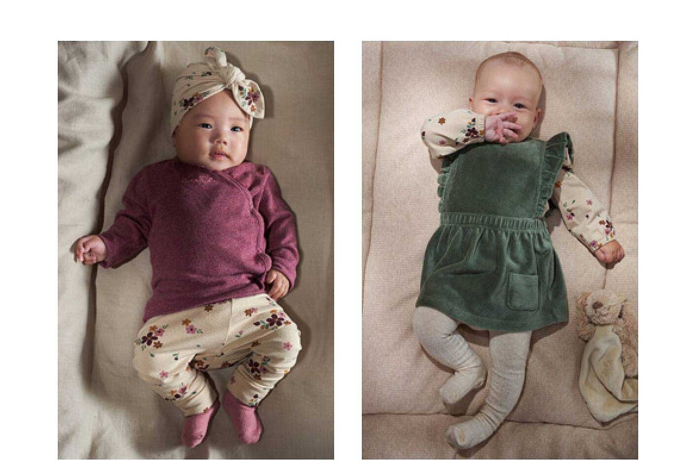 Baby outfit met bloemenprint