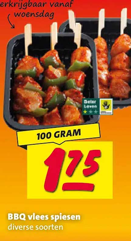 BBQ vlees spiesen diverse soorten