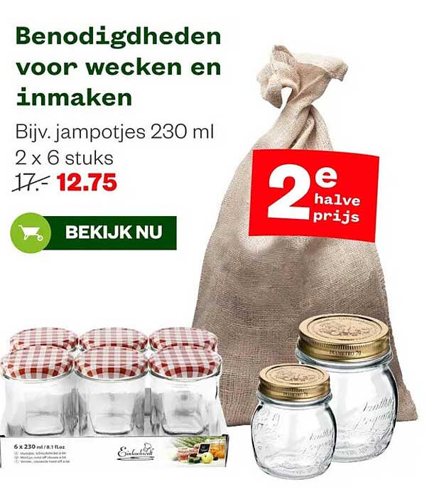 Benodigdheden voor wecken en inmaken 2e halve prijs