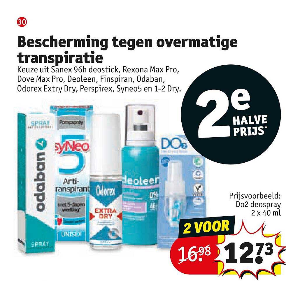 Bescherming tegen overmatige transpiratie 2e halve prijs