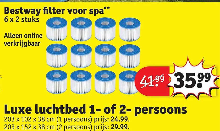 Bestway filter voor spa** 6 x 2 stuks Alleen online verkrijgbaar