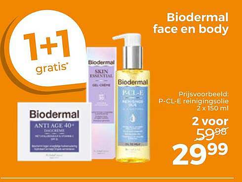 Biodermal face en body 1+1 gratis