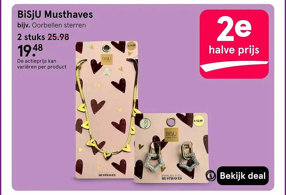Bisju Musthaves 2e halve prijs
