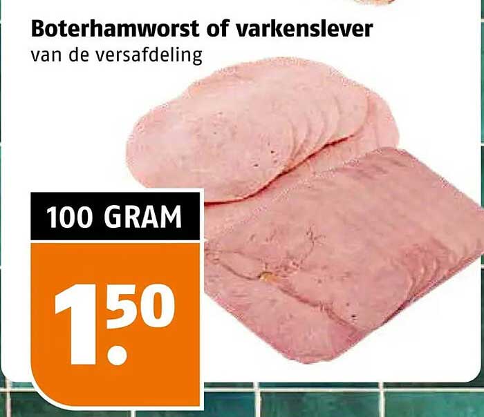Boterhamworst of varkenslever van de versafdeling