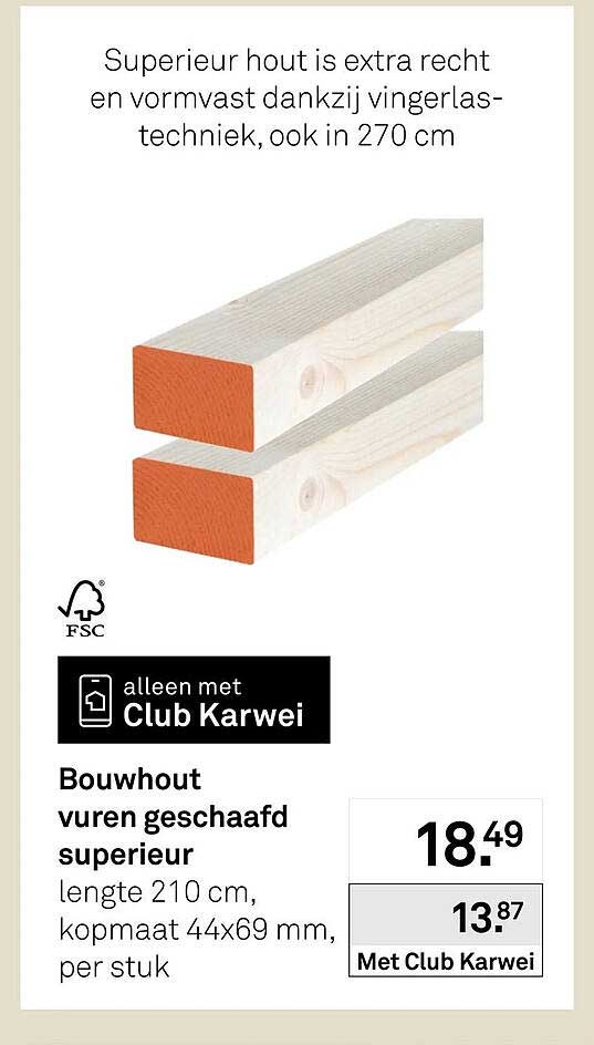Bouwhout vuren geschaafd superieur