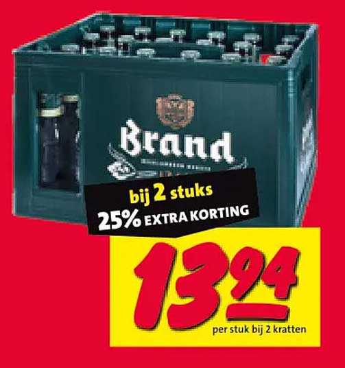 Brand bij 2 stuks 25% extra korting