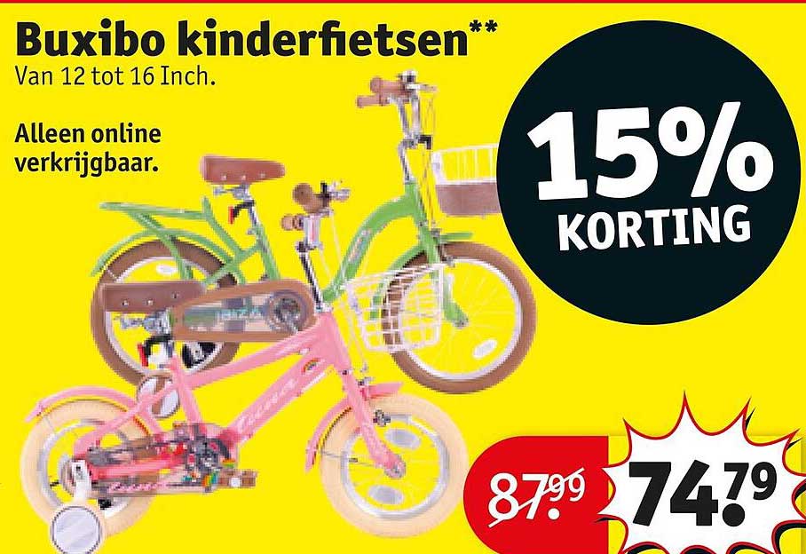 Buxibo kinderfietsen** 15% KORTING