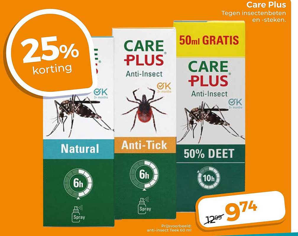 Care Plus Anti-Insect Natural / Anti-Tick / 50% DEET 25% korting