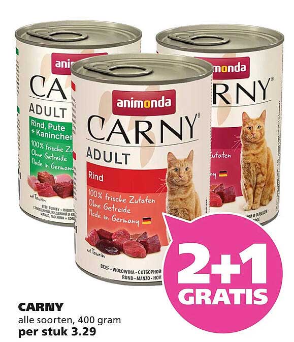 CARNY alle soorten, 400 gram 2+1 GRATIS