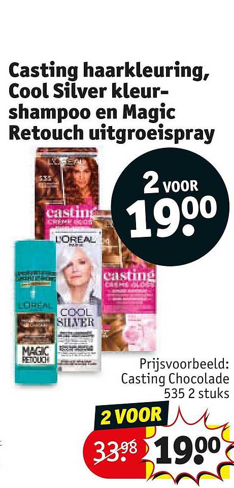 Casting haarkleuring, Cool Silver kleurshampoo en Magic Retouch uitgroeispray