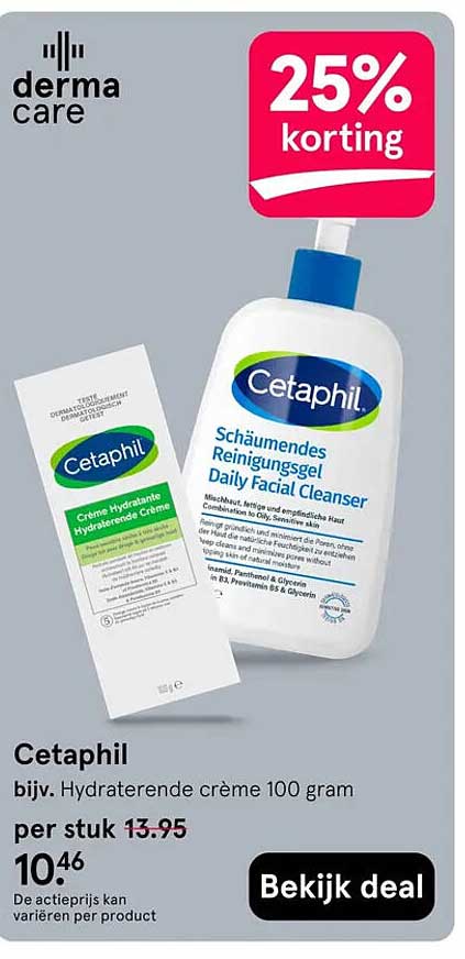 Cetaphil bijv. Hydraterende crème 100 gram