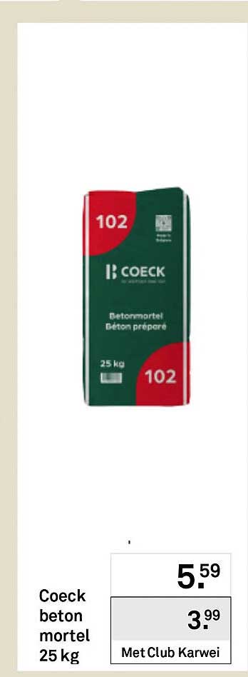 Coeck beton mortel 25 kg