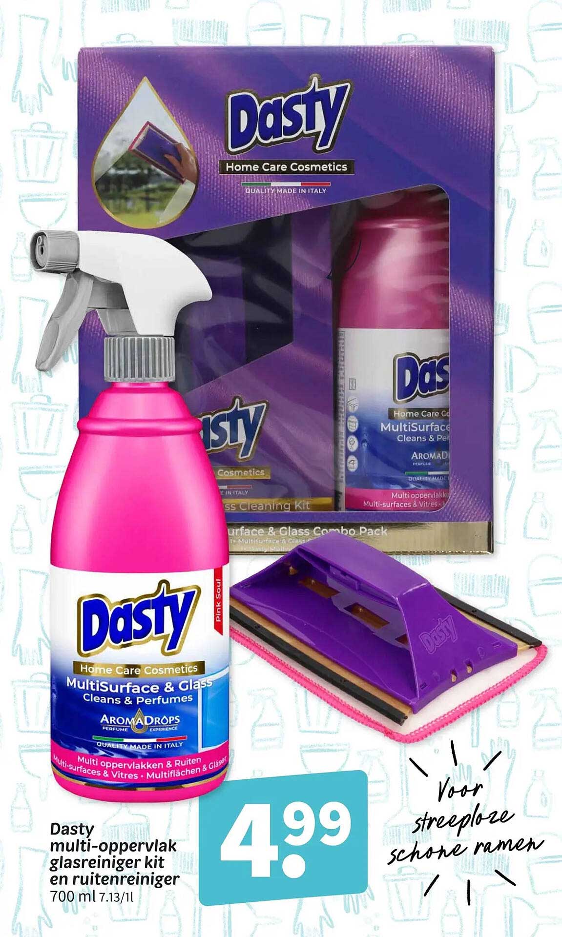Dasty multi-oppervlak glasreiniger kit en ruitenreiniger