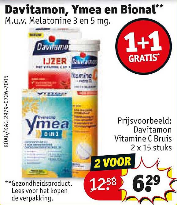 Davitamon, Ymea en Bional** 1+1 GRATIS*