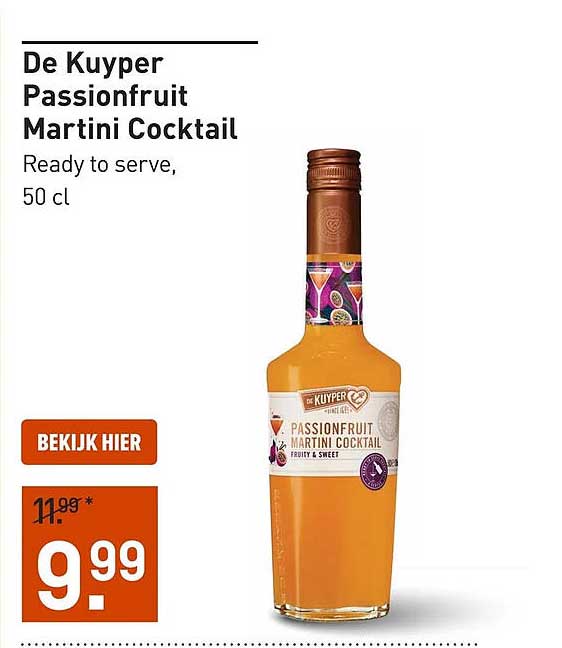 De Kuyper Passionfruit Martini Cocktail Ready to serve, 50 cl