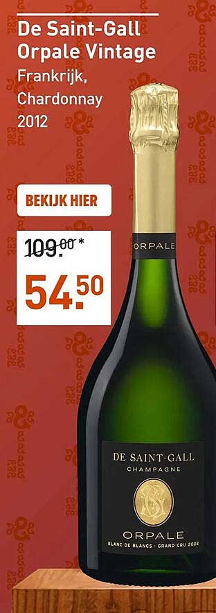 De Saint-Gall Orpale Vintage Frankrijk, Chardonnay 2012