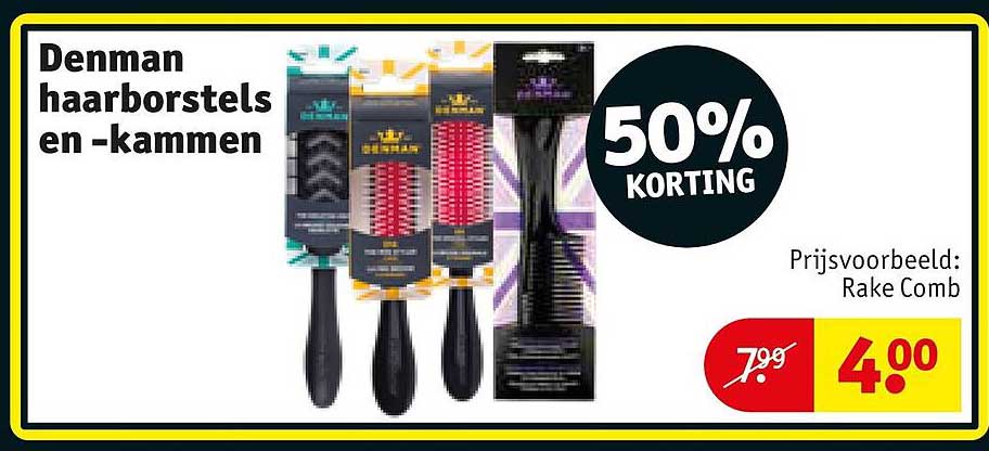 Denman haarborstels en -kammen 50% KORTING