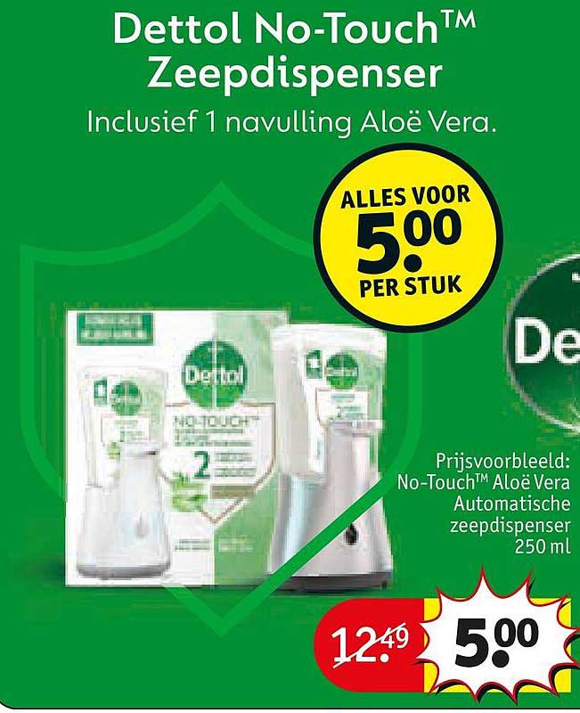 Dettol No-Touch™ Zeepdispenser Inclusief 1 navulling Aloë Vera