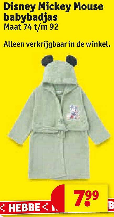 Disney Mickey Mouse badjas Maat 74 t/m 92