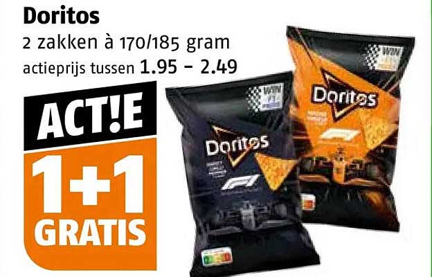 Doritos 2 zakken à 170/185 gram 1+1 GRATIS