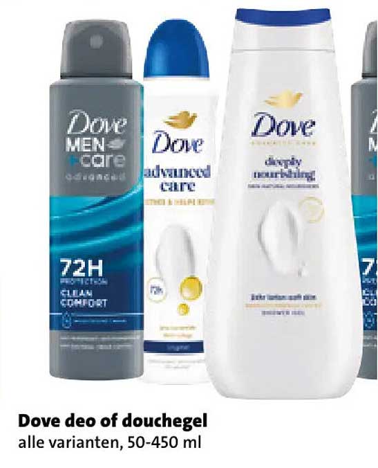 Dove deo of douchegel alle varianten, 50-450 ml