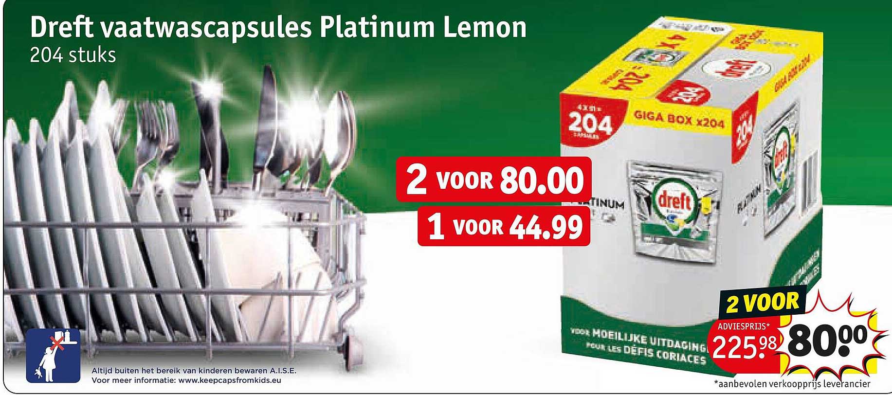Dreft vaatwascapsules Platinum Lemon 204 stuks