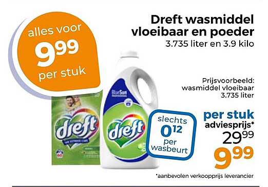 Dreft wasmiddel vloeibaar en poeder
