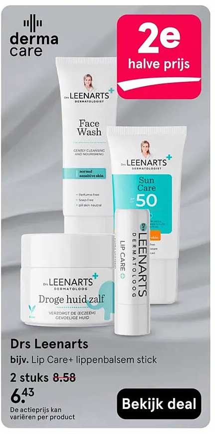 Drs Leenarts bijv. Lip Care+ lippenbalsem stick 2e halve prijs