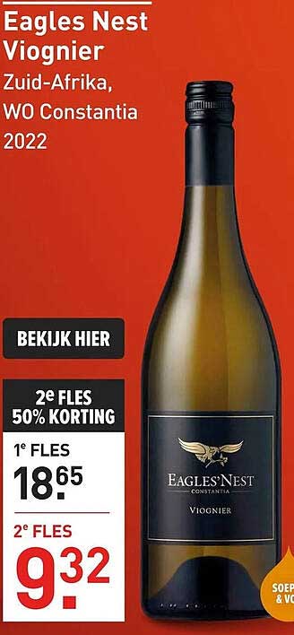 Eagles Nest Viognier Zuid-Afrika, WO Constantia 2022 2e fles 50% korting