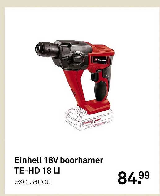 Einhell 18V boorhamer TE-HD 18 LI excl. accu