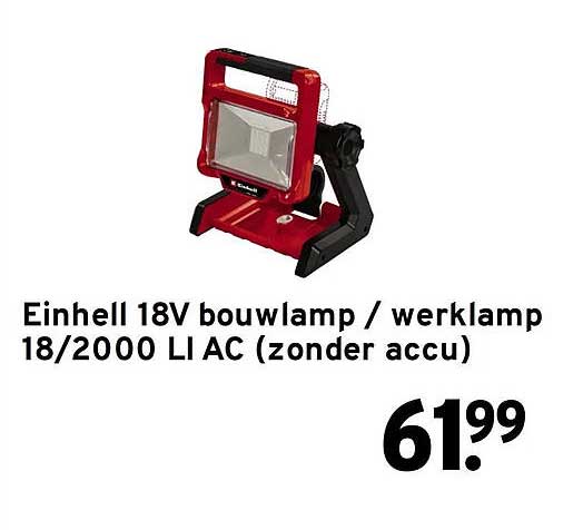 Einhell 18V bouwlamp / werklamp 18/2000 LI AC (zonder accu)