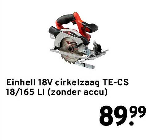 Einhell 18V cirkelzaag TE-CS 18/165 LI (zonder accu)