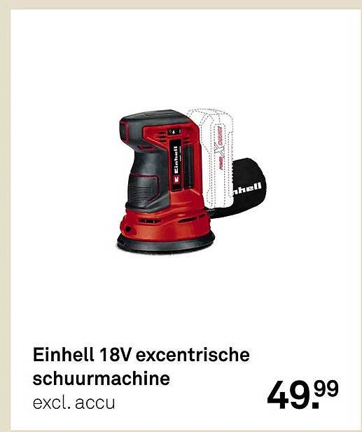 Einhell 18V excentrische schuurmachine excl. accu