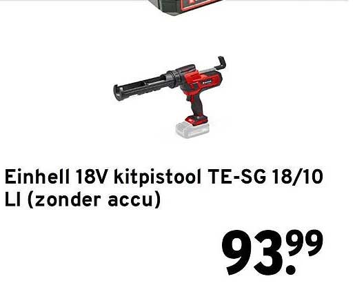 Einhell 18V kitpistool TE-SG 18/10 LI (zonder accu)