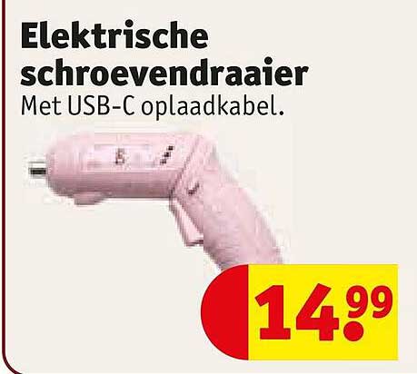 Elektrische schroevendraaier Met USB-C oplaadkabel