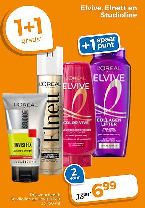 Elvive, Elnett en Stduioline 1+1 gratis